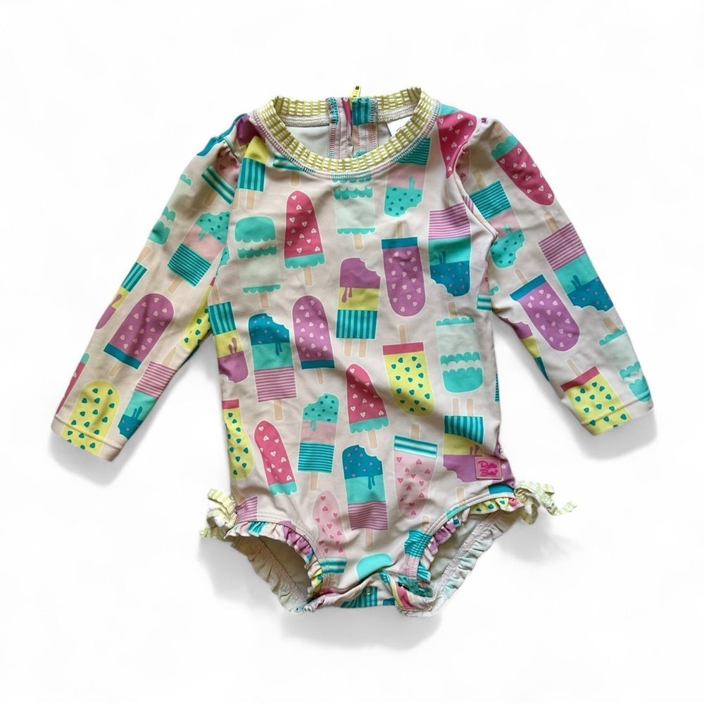 Ruffle Butts Popsicle Print Rash Guard 18-24M Whimsical Novelty Summer Swim